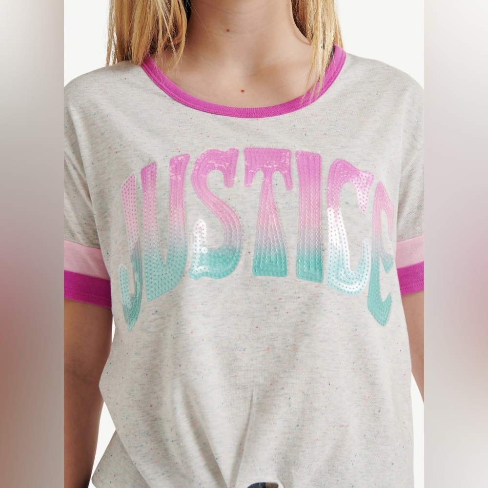 Justice Short Sleeve Tee & Matching Hair 🎀 - Picture 3 of 7